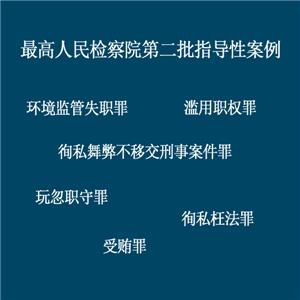 最高人民检察院第二批指导性案例（环境监管失职罪、滥用职权罪、徇私舞弊不移交刑事案件罪、玩忽职守罪、徇私枉法罪、受贿罪）